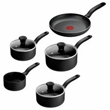 Tefal Titanium Essential B941S544 Non-stick 5pc Cookware Set - Black