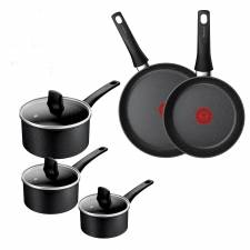 Tefal Titanium Stone Induction Non-Stick 5pc Set: Saucepan - Black