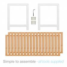 Woodluv 2 Tiers Freestanding Bamboo Wood Shoe Organizer