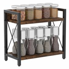Woodluv 2-Tier Spice Organizer, Tiered Storage Rack for Kitchen Spices