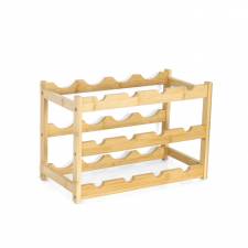 Woodluv 3-Tier Bamboo Wine Rack, Wine Holder, Natural