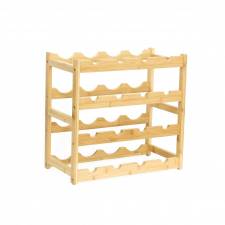 Woodluv 4-Tier Bamboo Wine Rack, Wine Holder, Natural
