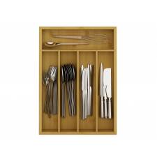 Woodluv Bamboo Cutlery Drawer Organizer, Durable Utensil Tray