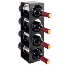 Woodluv Bamboo Stackable Slimline Wine Storage Holder, Black