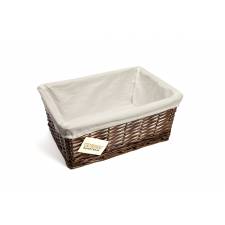 Woodluv Brown Wicker Storage Basket With Removable Lining - Medium