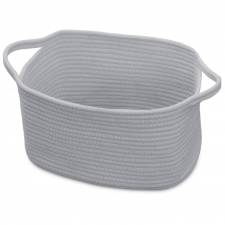 Woodluv Cotton rope Storage Collapsible Baskets, Grey