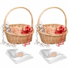 Woodluv Create Your Own Set of 2 Round Wicker Gift Hamper Basket