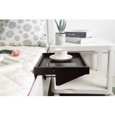 Woodluv Eco Friendly  Bamboo Clip-on Bed Side Shelf Tray , Walnut