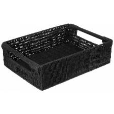 Woodluv Extra Large Paper Rope Hamper Basket With Wooden Handle, Black