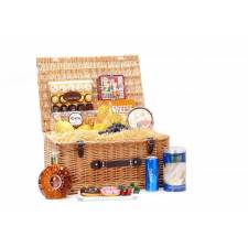 Woodluv XL Wicker Storage Basket With Faux leather Strap - Natural