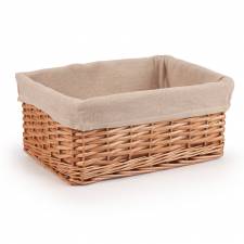 Woodluv Handwoven Wicker Shelf Storage Hamper Basket, Natural - Medium