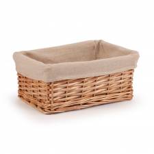 Woodluv Handwoven Wicker Shelf Storage Hamper Basket, Natural - Small