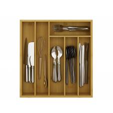 Woodluv Large Bamboo Cutlery Drawer Organizer, Durable Utensil Tray
