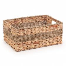 Woodluv Large Handwoven Seagrass & Water Hyacinth Storage Basket