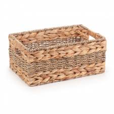 Woodluv Medium Handwoven Seagrass & Water Hyacinth Storage Basket