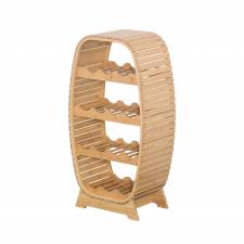 Woodluv Oval Freestanding Bamboo Wine Rack