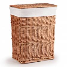Woodluv Rectangular Brown Wicker Linen Laundry Basket - Medium