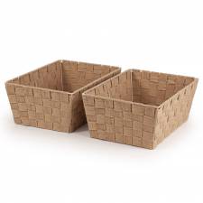 Woodluv Set of 2 Storage Baskets, Gift Hamper Baskets - Beige