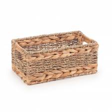 Woodluv Small Handwoven Seagrass & Water Hyacinth Storage Basket