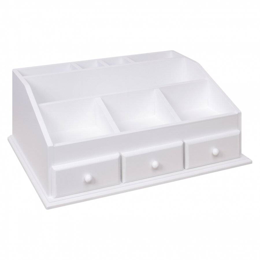 3 Drawer MDF Cosmetic Organizer With 8 Compartments