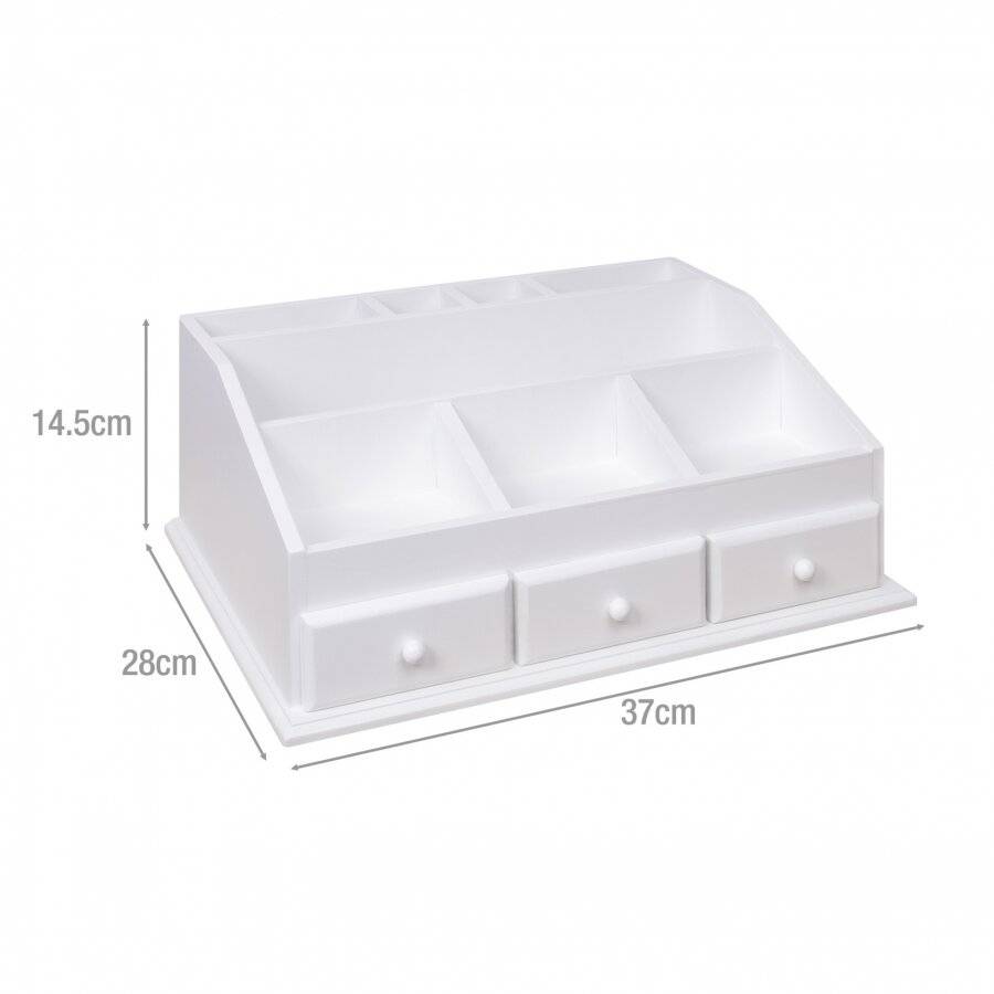 3 Drawer MDF Cosmetic Organizer With 8 Compartments