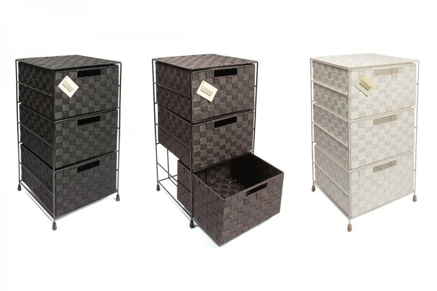 EHC 3 Drawer Storage Cabinet For Bedroom, Bathroom - Brown