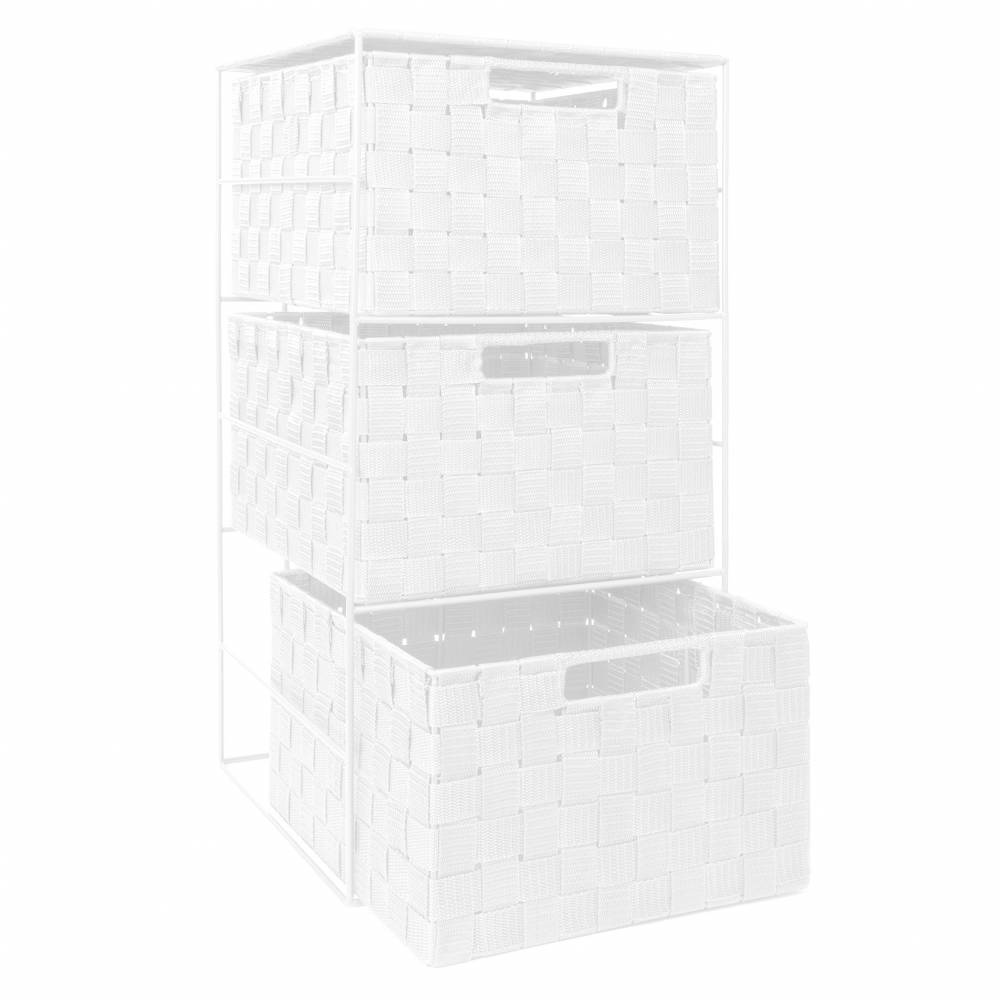 EHC 3 Drawer Storage Cabinet For Bedroom, Bathroom - White