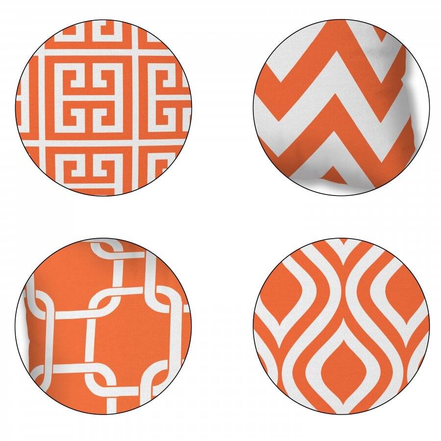 4 Decorative Sofa Pillow Case Cotton Cushions Covers, 45 x 45cm,Orange