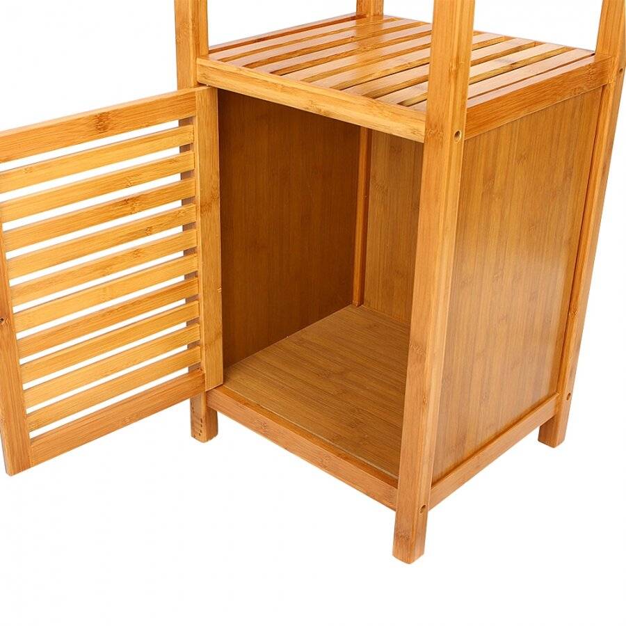 5 Tier Bamboo  Floor Standing Storage Unit For Bathroom