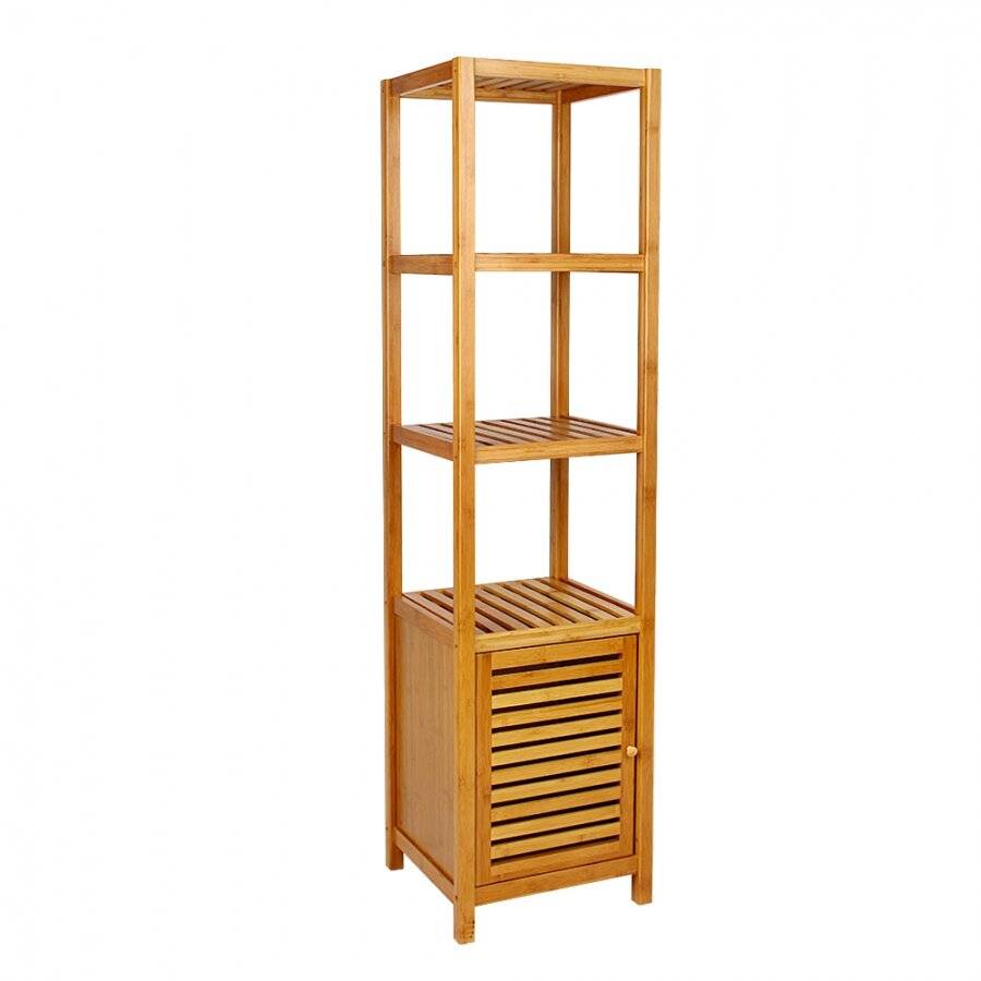 5 Tier Bamboo  Floor Standing Storage Unit For Bathroom