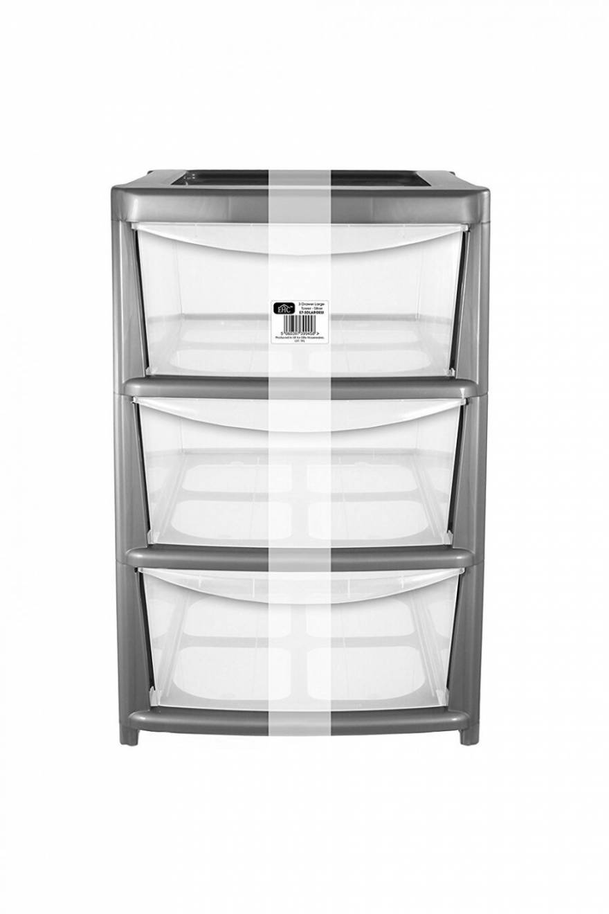 A4 4Drawer Plastic Storage Unit Silver -  Homes/Office/Bedroom