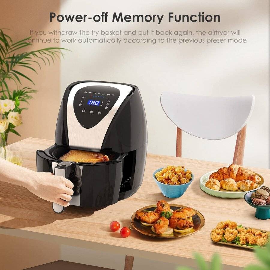 Air Fryer 4.5L Capacity 1400W, 7 Preset Menus, Digital Display, Timer