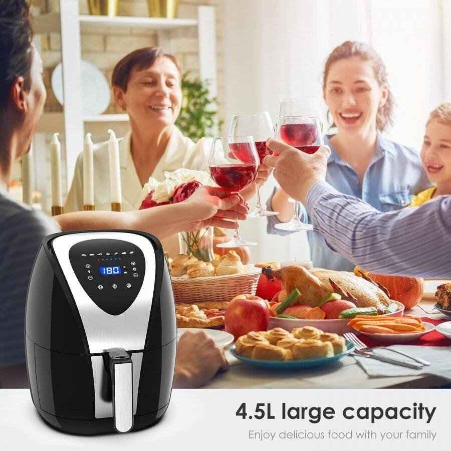 Air Fryer 4.5L Capacity 1400W, 7 Preset Menus, Digital Display, Timer