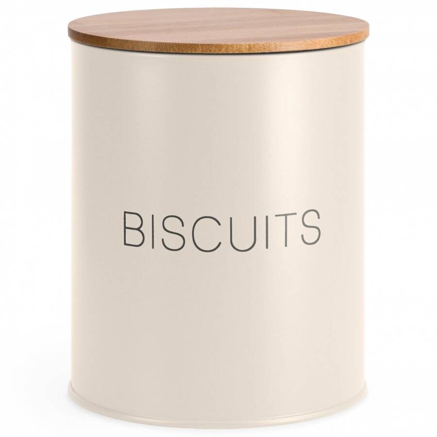 EHC Airtight Biscuit/Cookie Storage Canister With Airtight Lid, Cream