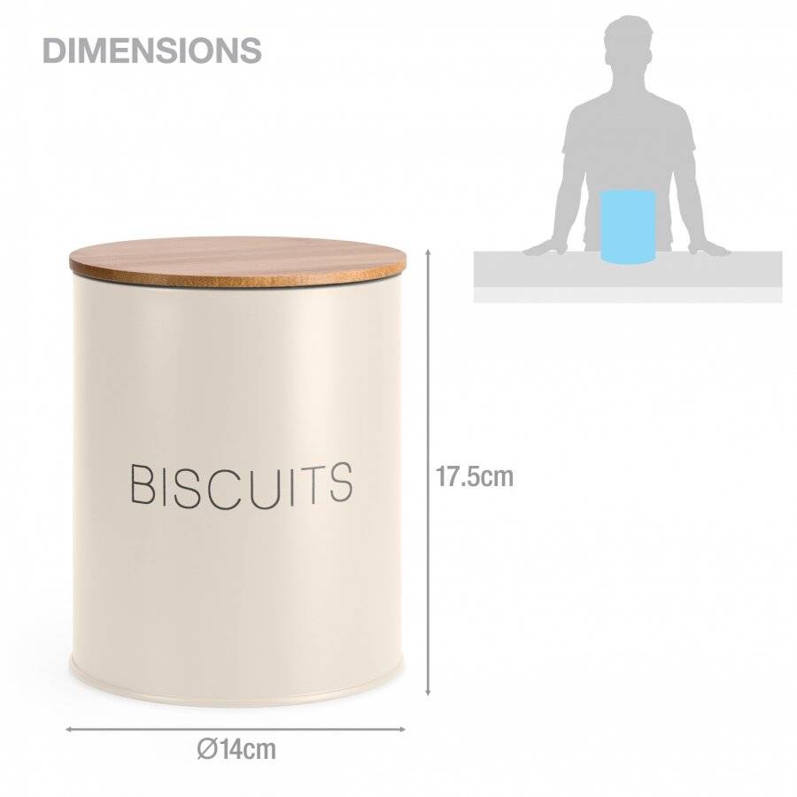 EHC Airtight Biscuit/Cookie Storage Canister With Airtight Lid, Cream