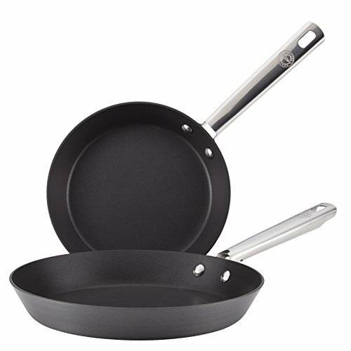 Anolon Professional Hard Anodised Fry Pan Twin Pack, Black, 20 - 28 cm