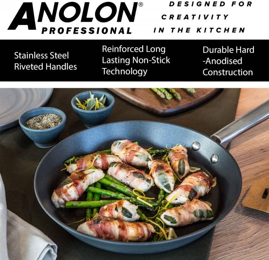 Anolon Professional Milk pan, Saucepans & Frypan Set of 5 - Black