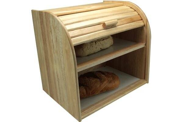 Apollo Classic Style Double Decker Rubber Wood Bread Bin