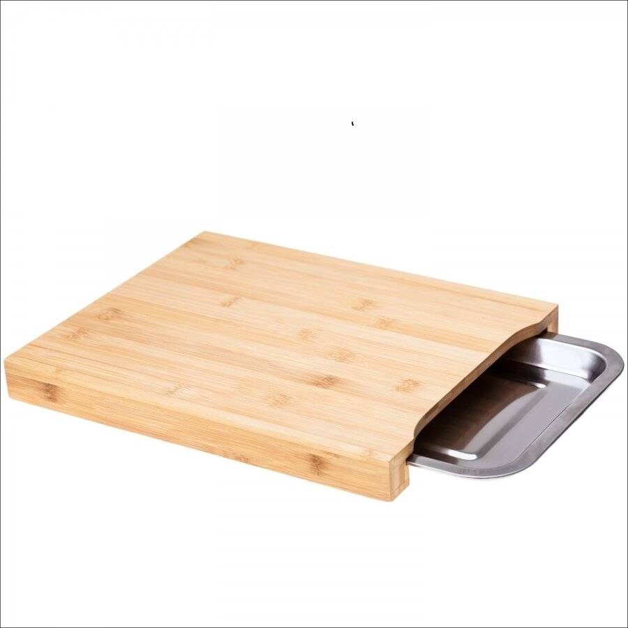 Bamboo Chop n Store  Chopping Board With Stainless Steel Storage Tray