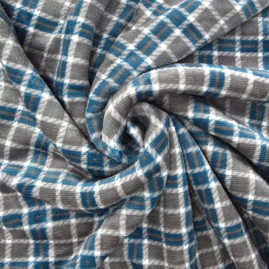 Check Design Super Soft  Sherpa Fleece Wearable Hooded Blanket Throw