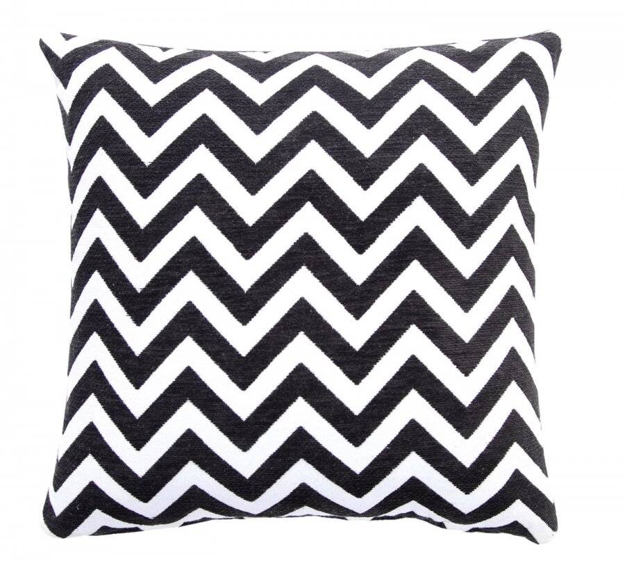 Chevron Sofa Cushion Cover - Black/Natural (45 cm X 45 cm)