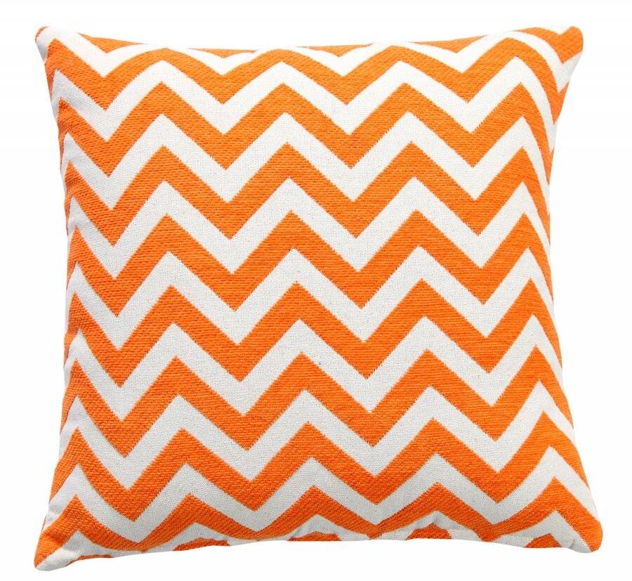 Chevron Sofa Cushion Cover - Orange/Natural (45 cm X 45 cm)