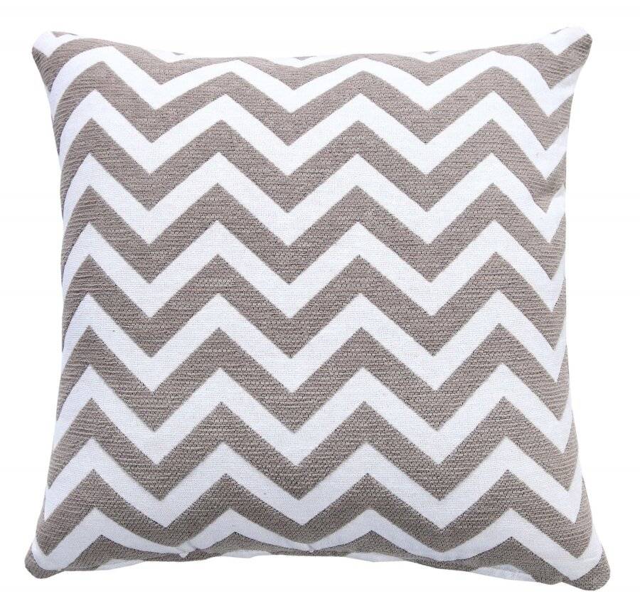 Chevron Sofa Cushion Cover - Smoke/Natural (45 cm X 45 cm)