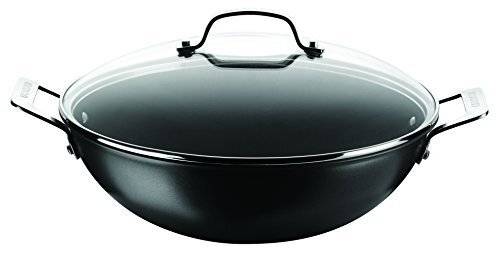 Circulon Generic Hard Anodised Wok With Glass Lid, 34 cm - Black