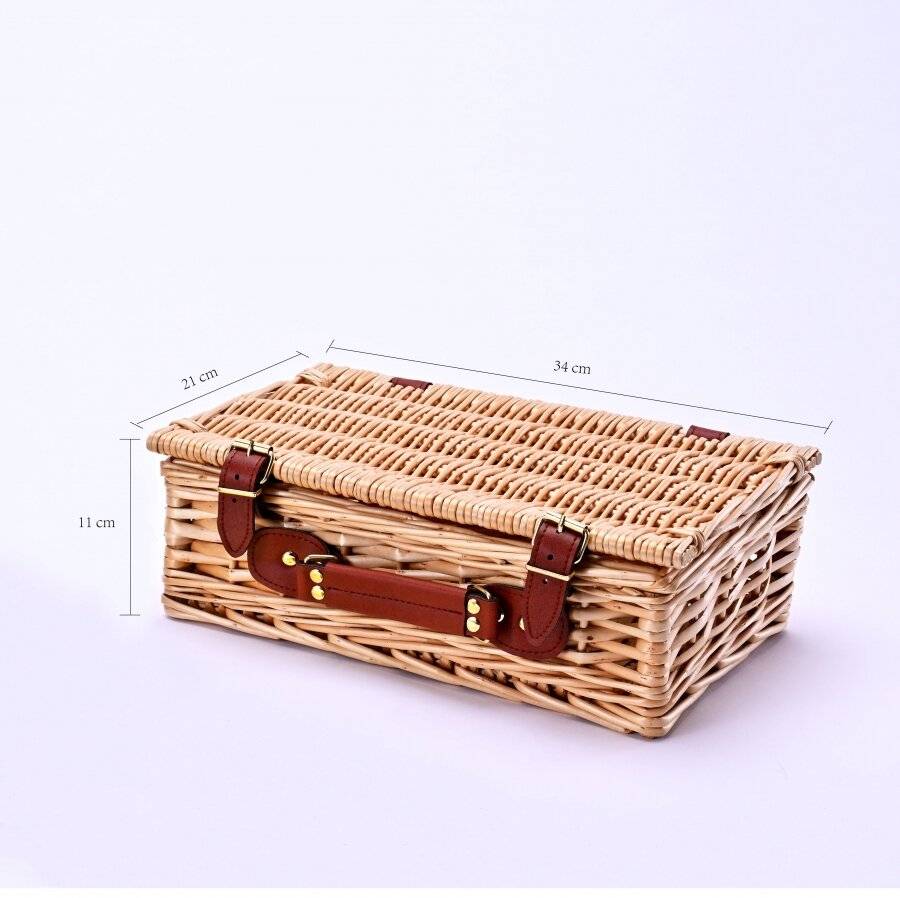 Create Your Own Wicker Gift Hamper Basket With Faux Leather Handle