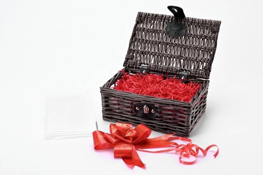 Create Your Own Wicker Gift Hamper Basket Kit, Black - Small