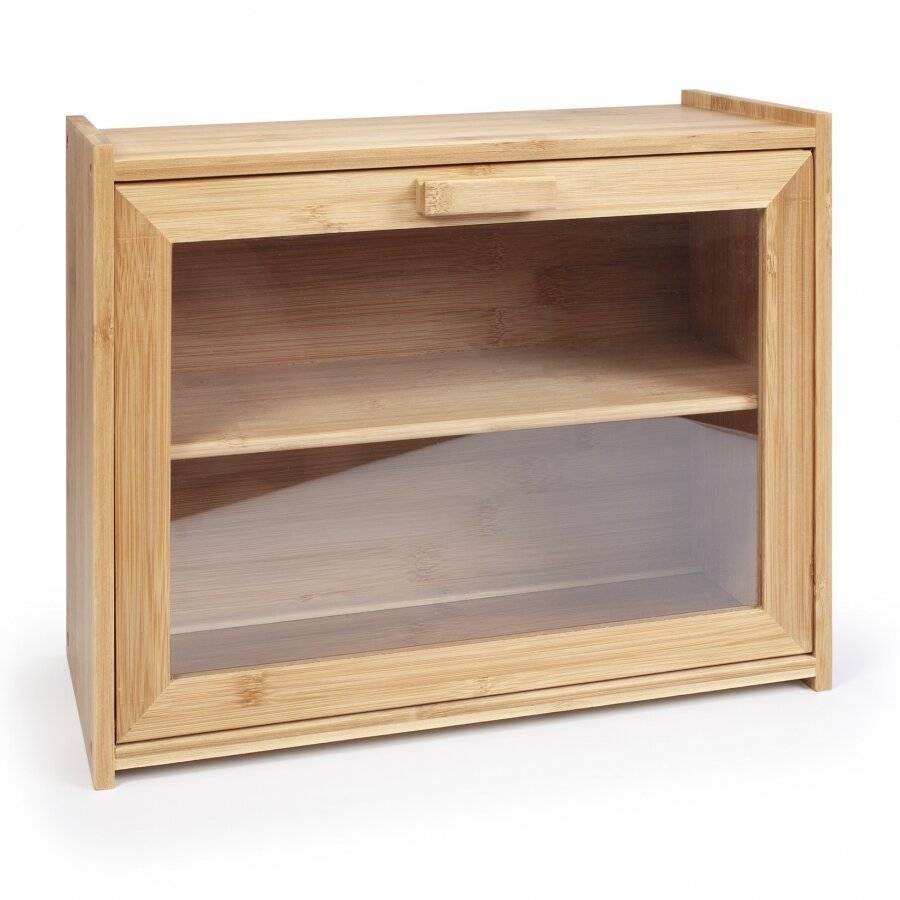 Dual-Shelf Bread Bin With drop-down front Door - 40 x 17.3 x 31 (H) cm