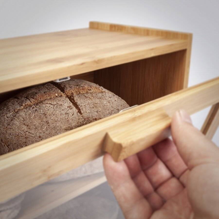 Dual-Shelf Bread Bin With drop-down front Door - 40 x 17.3 x 31 (H) cm