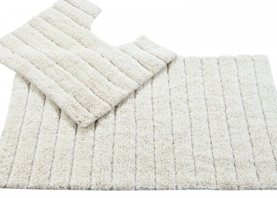 Luxurious Cotton Soft Absorbent 2 Piece Bath Mat Set in Cream