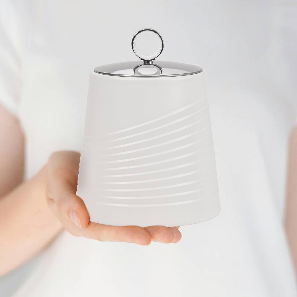 EHC 3 x Wave Pattern Airtight Food Storage Canisters Set, White